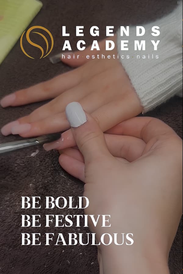 Legends Academy Abbotsford — Be Bold Be Positive Text Nails Being Tended To, Abbotsford BC