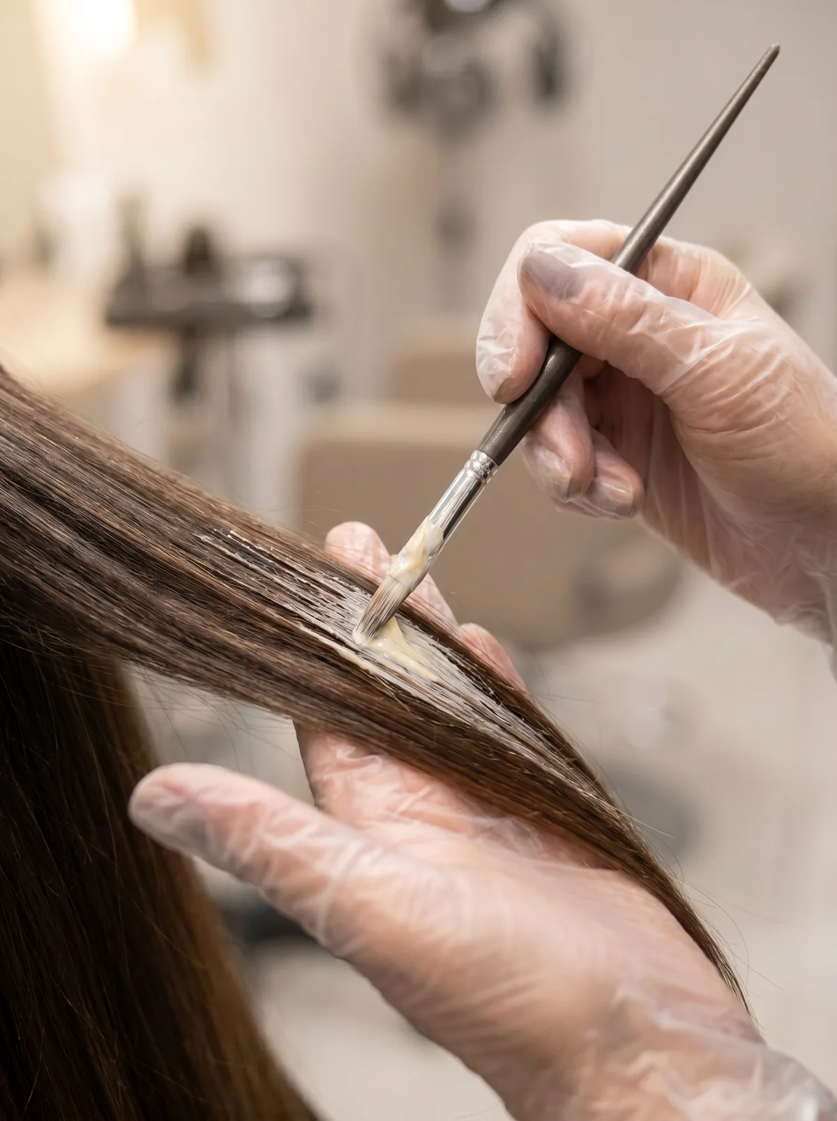 Close-up of a balayage service at Legends Academy