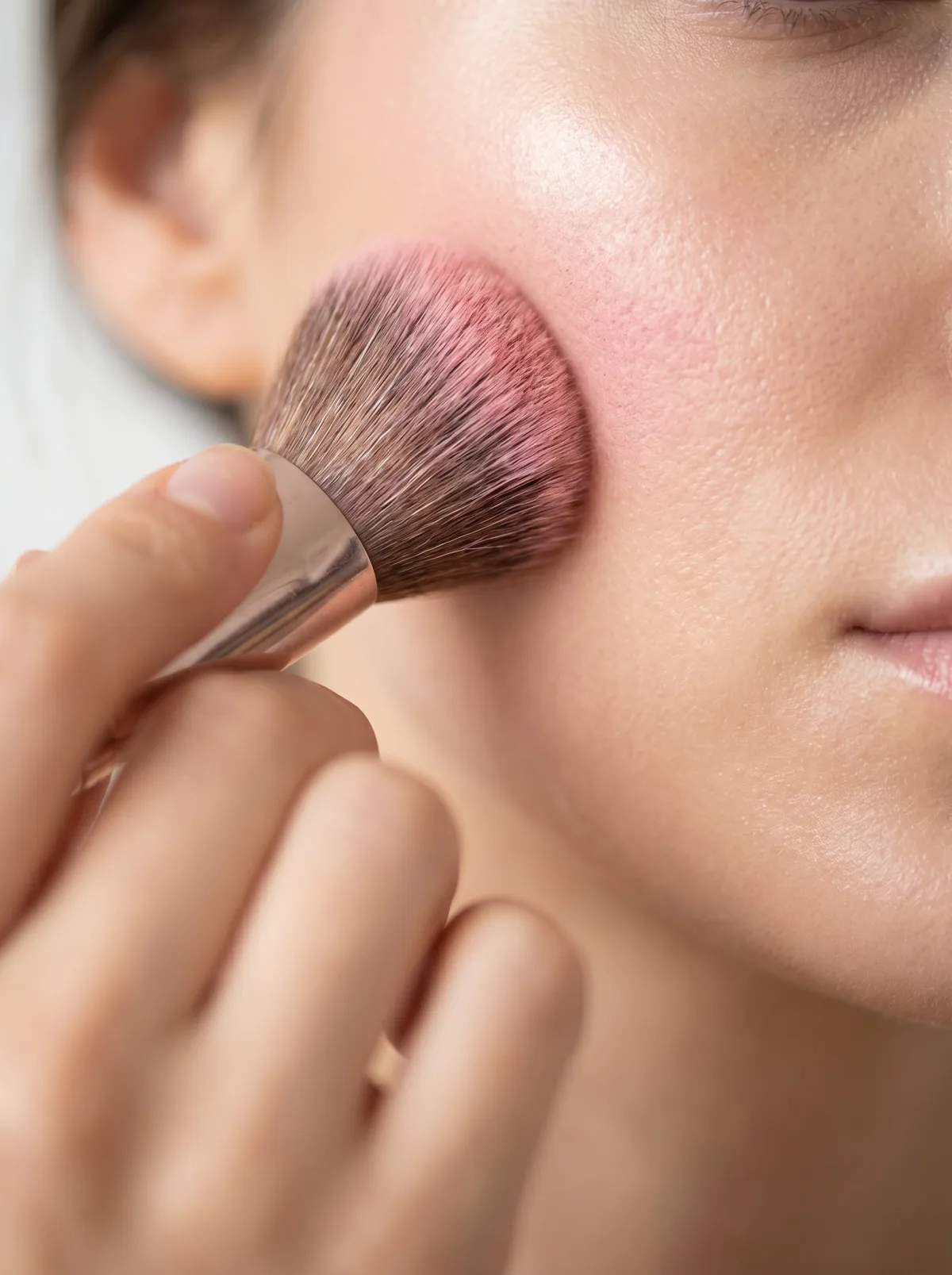Close-up of a bridal makeup service at Legends Academy