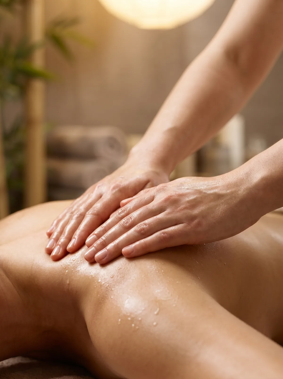 Close-up of a full body massage service at Legends Academy